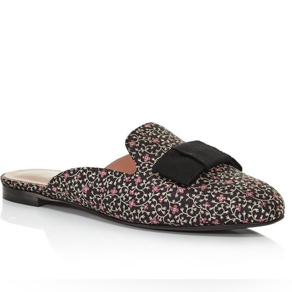 New. Tabitha Simmons Masha Bow mules in black multi Size 38.5, US 8.5